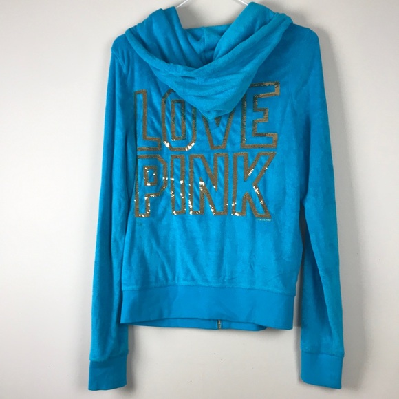 PINK Victoria’s Secret Blue and Gold Jacket Size S - Picture 1 of 5